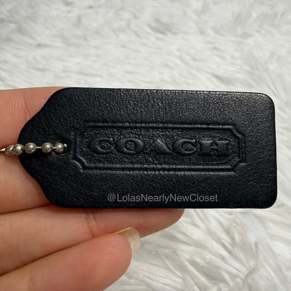2" Vintage COACH Black Fob Bag Charm Hang tag Hangtag